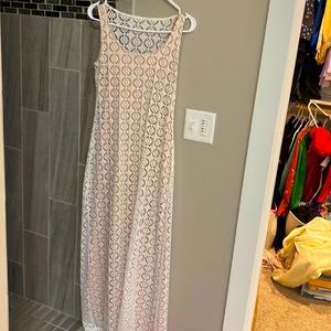 lined white maxi dress